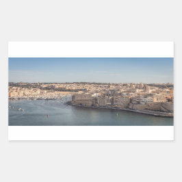 Pegatina Rectangular Vista de las tres ciudades, Malta