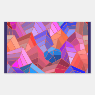 Pegatina Rectangular Vista de montañas de fantasía desde el cielo