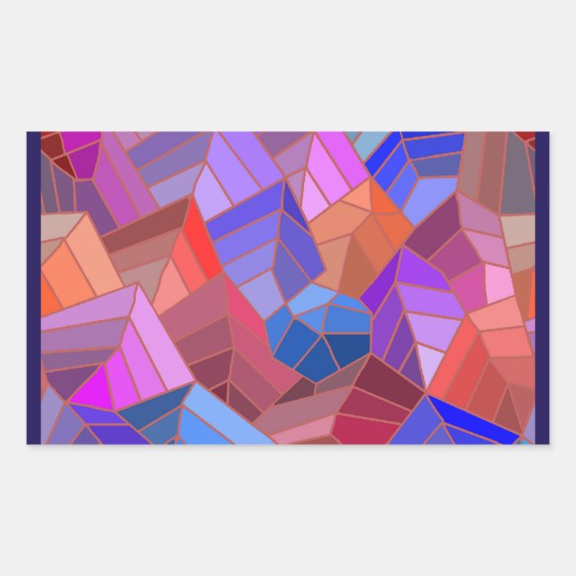 Pegatina Rectangular Vista de montañas de fantasía desde el cielo (Anverso)