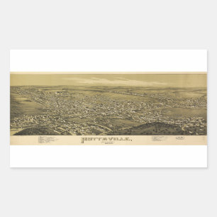 Pegatina Rectangular Vista de ojos de pájaro de Pottsville Pennsylvania