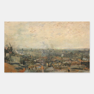 Pegatina Rectangular Vista de París desde Montmartre por Vincent van Go