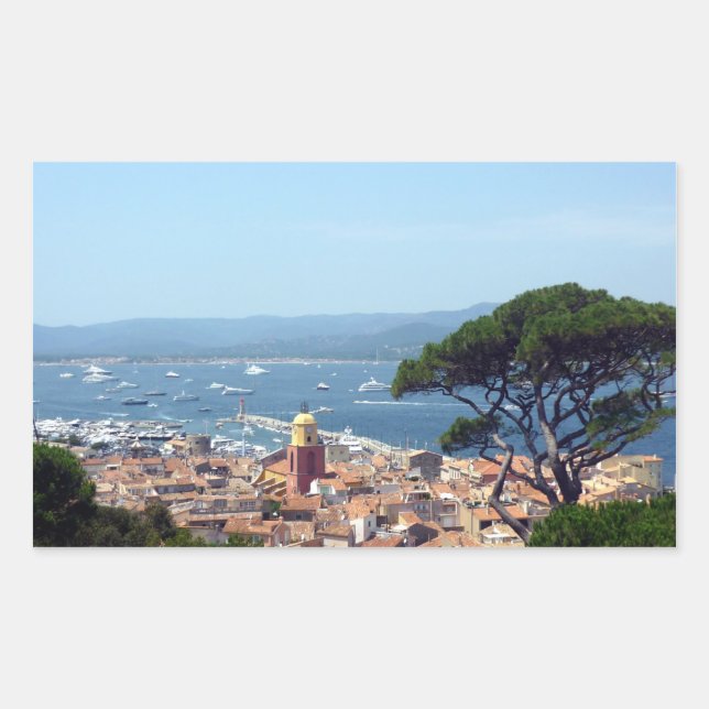 Pegatina Rectangular vista de st tropez (Anverso)