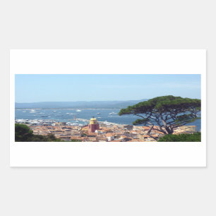 Pegatina Rectangular vista de st tropez