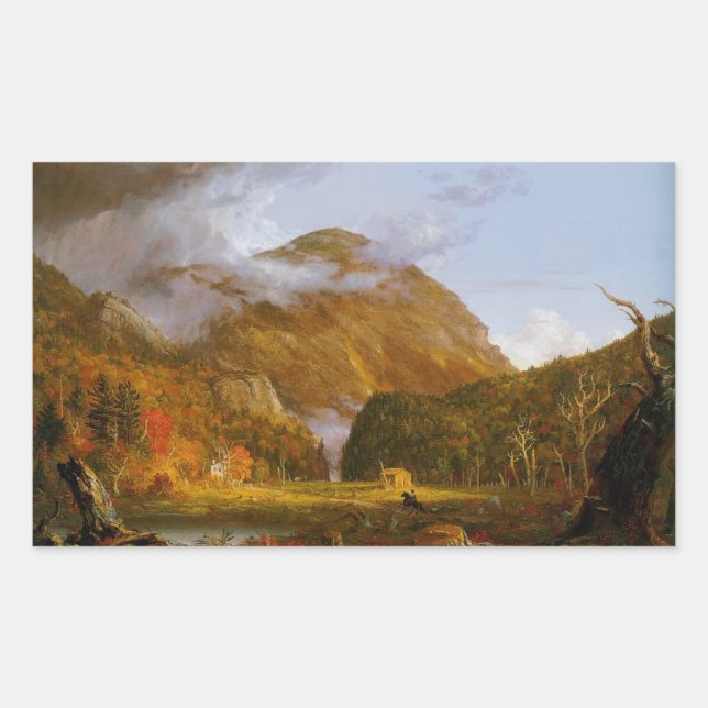 Pegatina Rectangular Vista del paso de la montaña (Anverso)