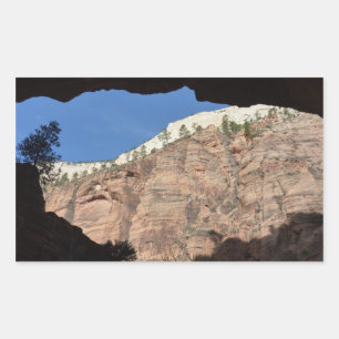 Pegatina Rectangular Vista desde Devil's Staircase en Zion National Par