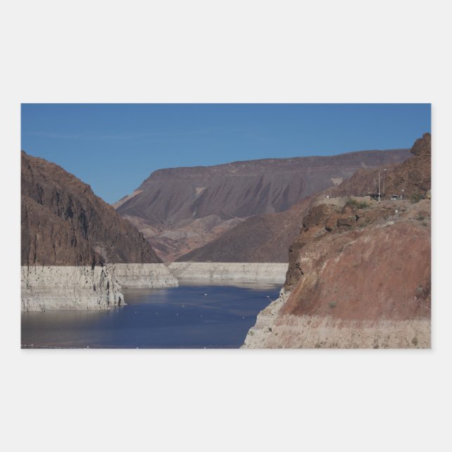 Pegatina Rectangular Vista desde la represa Hoover 2016 (Anverso)