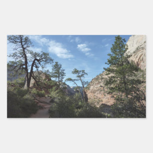 Pegatina Rectangular Vista desde Scout Lookout en Zion National Park