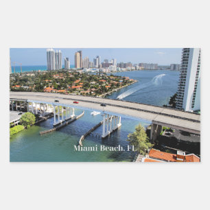 Pegatina Rectangular Vista panorámica de Miami Beach