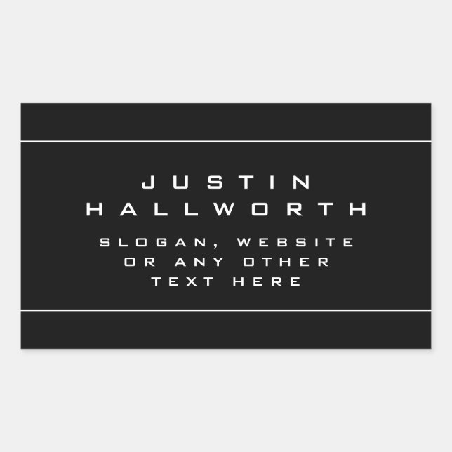 Pegatina Rectangular Vista única en blanco y negro (Anverso)