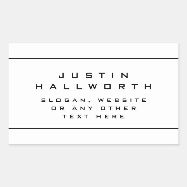 Pegatina Rectangular Vista única en blanco y negro (Anverso)