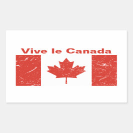 Pegatina Rectangular Vive le Canada