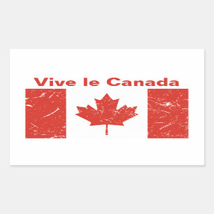 Pegatina Rectangular Vive le Canada