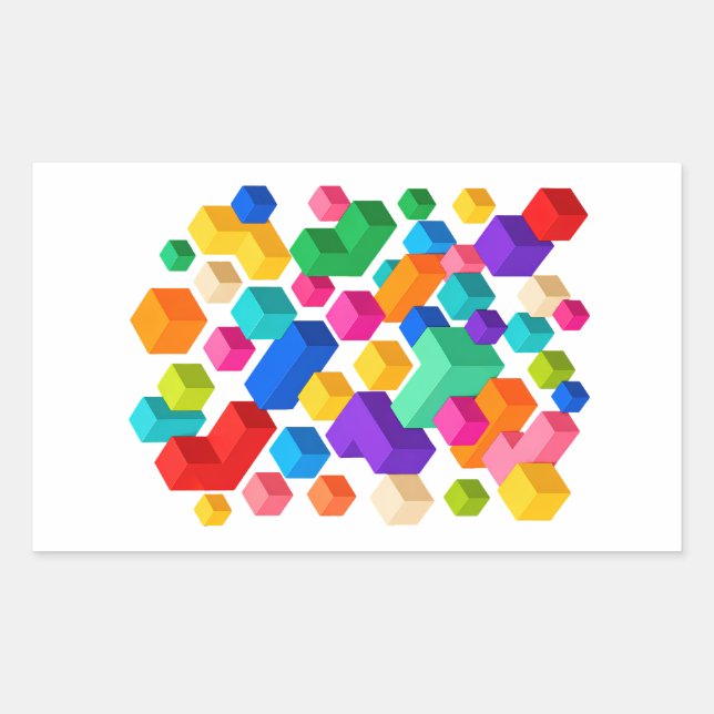 Pegatina Rectangular Vivid Blockscape (Anverso)