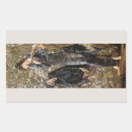 Pegatina Rectangular Vivien's Beguiling of Merlin (Edward Burne-Jones)