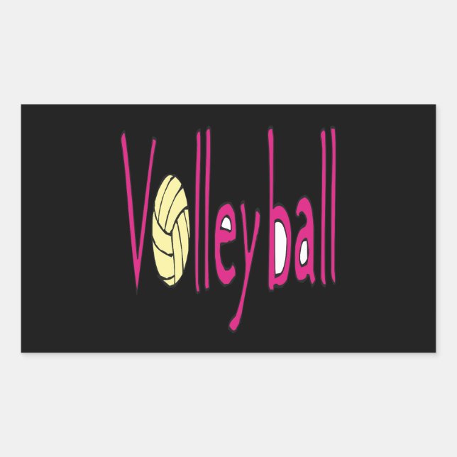 Pegatina Rectangular Voleibol 9 (Anverso)