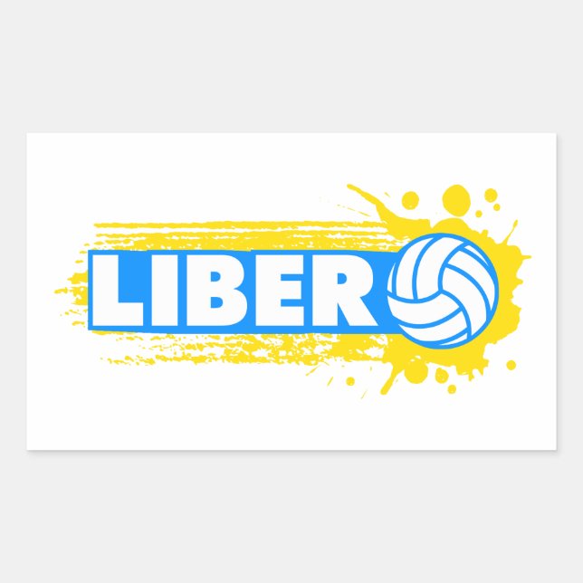 Pegatina Rectangular Voleibol de Libero (Anverso)
