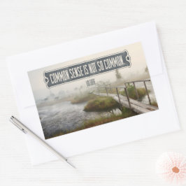 Pegatina Rectangular Voltaire Inspiradora cita "sentido común"