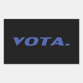 Pegatina Rectangular Vota vota en español azul negro y moderno político