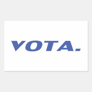 Pegatina Rectangular Vota vota en español blanco blanco y moderno polít
