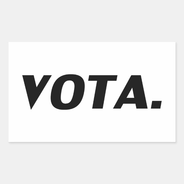 Pegatina Rectangular Vota vota en español blanco negro y moderno políti (Anverso)