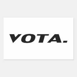 Pegatina Rectangular Vota vota en español blanco negro y moderno políti