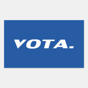 Pegatina Rectangular Vota vota en la política española de latinos blanc