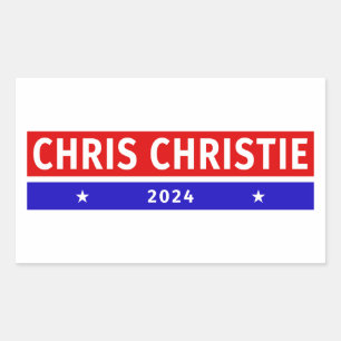 Pegatina Rectangular Votación electoral colorida de Chris Christie 2024