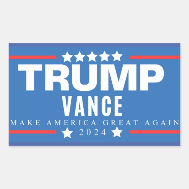 Pegatina Rectangular Votación MAGA Trump Vance 2024 (Anverso)