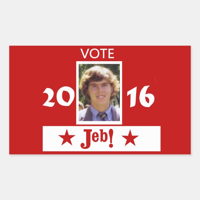 Pegatina Rectangular Votación por Jeb Joven en 2016 (Anverso)