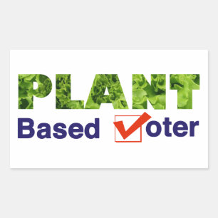 Pegatina Rectangular Votante Basado En Plantas