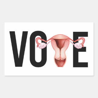 Pegatina Rectangular Votar con tu útero