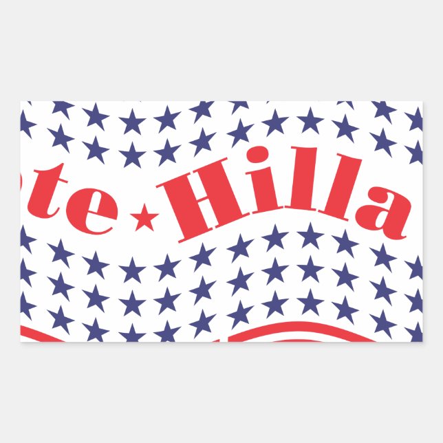 Pegatina Rectangular votar por hillary (Anverso)