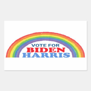 Pegatina Rectangular Votar por las elecciones LGBTQ de Biden Harris Rai