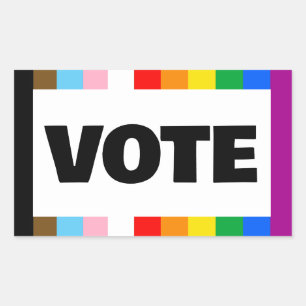 Pegatina Rectangular Votar por los derechos LGBTQ+