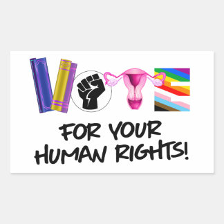 Pegatina Rectangular Votar por sus derechos humanos
