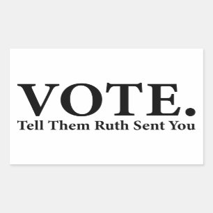 Pegatina Rectangular VOTO, dile que Ruth te envió, Ruth Bader Ginsburg