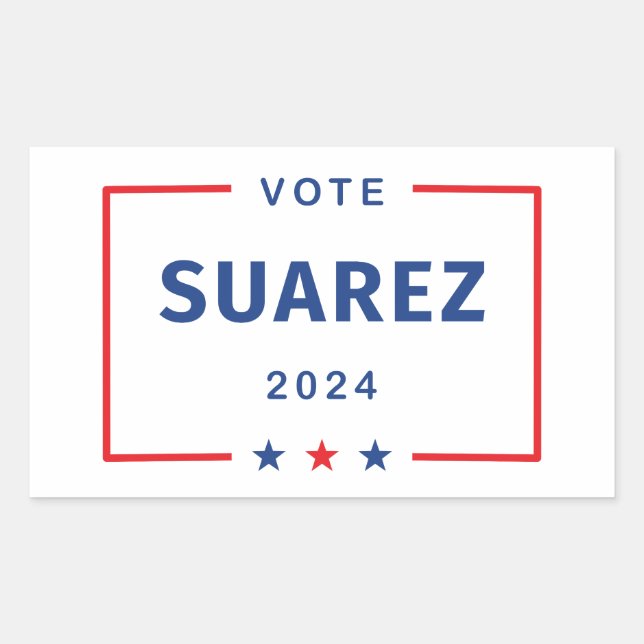 Pegatina Rectangular Voto moderno Francis Suárez 2024 Stars Box (Anverso)