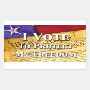 Pegatina Rectangular Voto Para Proteger Mi Libertad