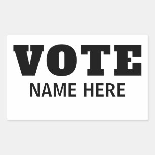 PEGATINA RECTANGULAR VOTO PERSONALIZADO ELECTOR CANDIDATO ELECCIÓN