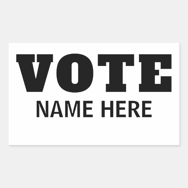 PEGATINA RECTANGULAR VOTO PERSONALIZADO ELECTOR CANDIDATO ELECCIÓN (Anverso)