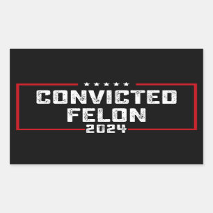 Pegatina Rectangular Voto por el convicto Felon Pro Trump 2024
