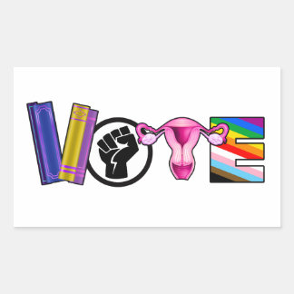 Pegatina Rectangular Voto por los Derechos Humanos