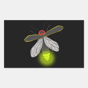 Pegatina Rectangular vuelo de bicho de rayo iluminado