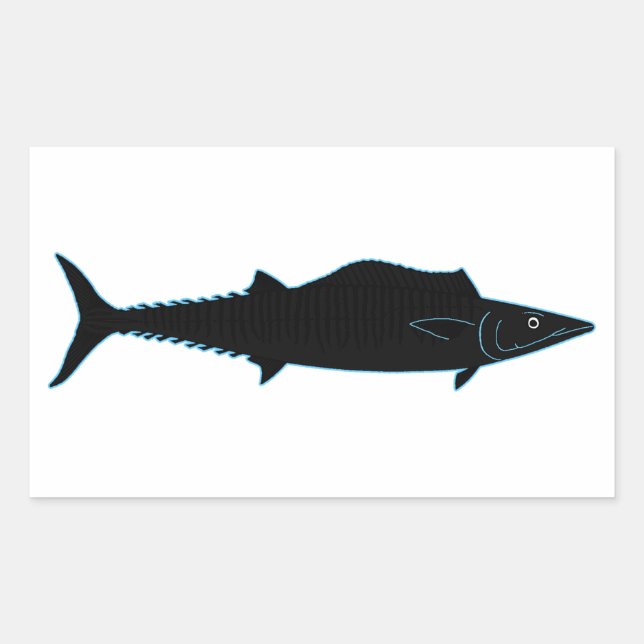 Pegatina Rectangular ¡Wahoo! Icono de pescado (Anverso)