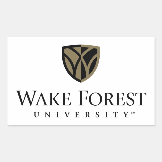 Pegatina Rectangular Wake Forest University Wordmark (Anverso)