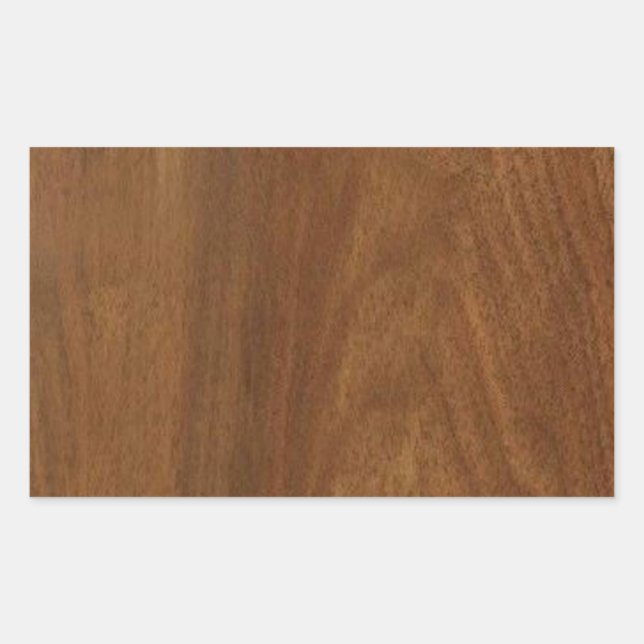 Pegatina Rectangular WALNUT WOOD acabado en blanco en Estados Unidos +  (Anverso)