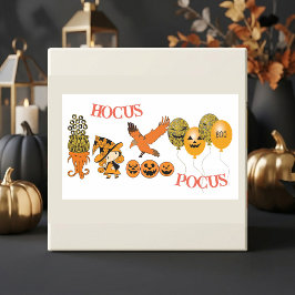 Pegatina Rectangular Wandering Witch Jack O Lanterns Raven Hocus Pocus