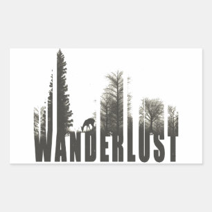 Pegatina Rectangular Wanderlust