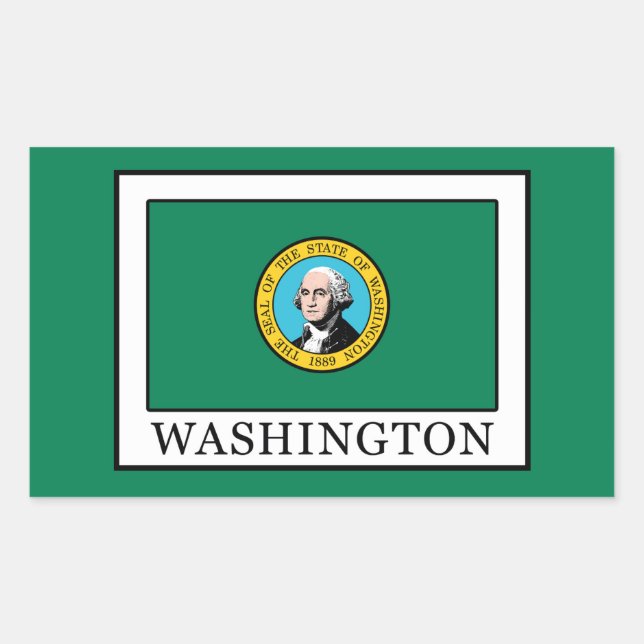 Pegatina Rectangular Washington (Anverso)
