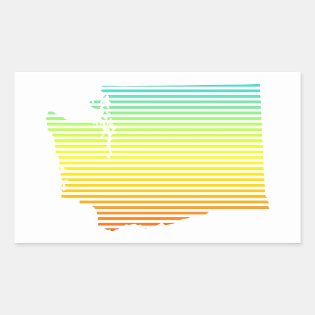 Pegatina Rectangular washington chill fade (Anverso)